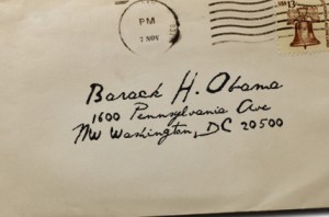 envelope addressed to President Obama