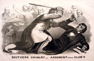 John L. Magee, "Southern Chivalryâ€”Argument versus Club's," lithograph, 1856