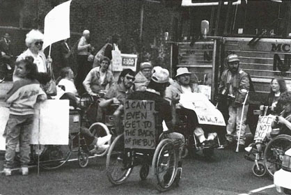 A 1989 demonstration at a public transit site in New Jersey