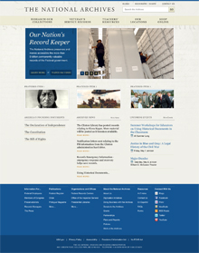 One of four web designs for Archives.gov 