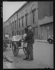 Arthur Rothstein, "Ice Man.  New York City." December 1941; FSA/OWI Collection, Prints and Photographs Division, Library of Congress